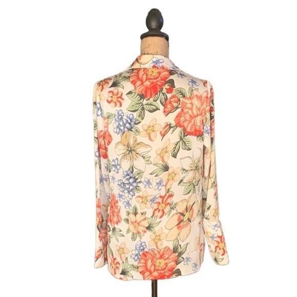 Jeuvre Blouse Floral Career Business Size Large - Picture 2 of 4
